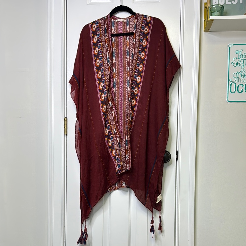 Do Everything in Love Burgundy Patterned Sweater